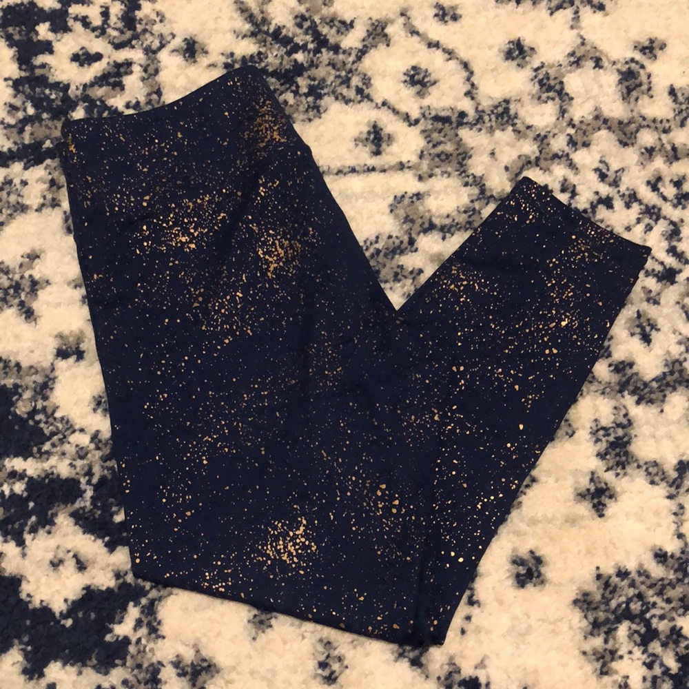 ZYIA Navy Stay Gold Light n Tight Hi-Rise 7/8 24”